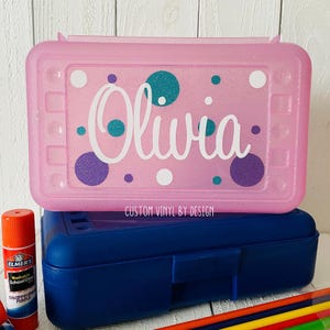 Personalized Pencil Box • School Supplies • Plastic School Box • Crayon Box • Plastic Pencil Box • Kids Supply Box • Girls Pencil Box