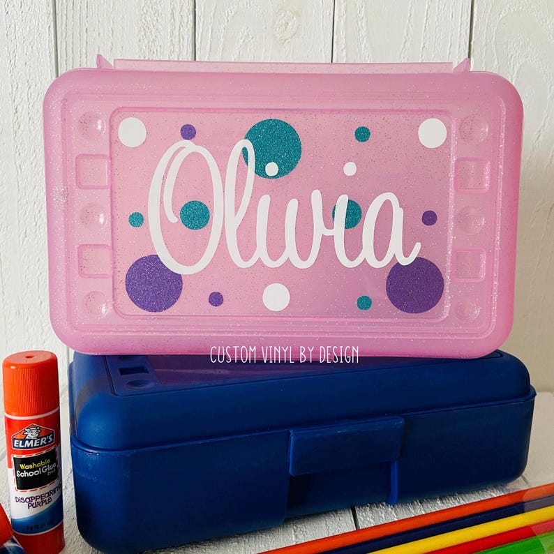 Personalized Pencil Box • Back to School Supplies for Kids • Custom Crayon Box image 1