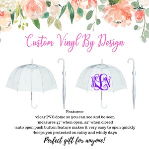 Monogram Umbrella Personalized Umbrella Monogrammed Umbrella Monogrammed Rain Gear Personalized Gift for Women/Teachers image 9