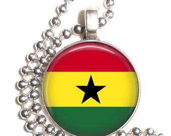 GHANA Flag Key Chain 100% Embroidered 