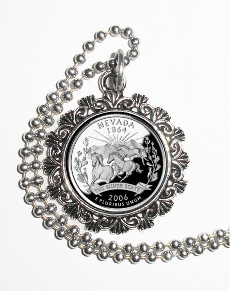 USA Quarter Dollar Image North Carolina Art Pendant Round Photo Silver and Resin Charm Jewelry Earrings andor Keychain