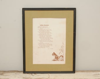 Indian Summer Print Poem with Squirrel