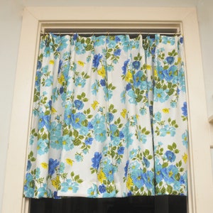 Vintage Blue Floral Curtains