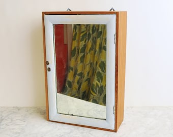 Primitive Wood Medicine Cabinet with Mirror