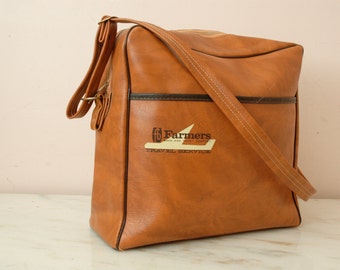 Vintage Farmers Trust Bank Travel Bag Airplane Train Case