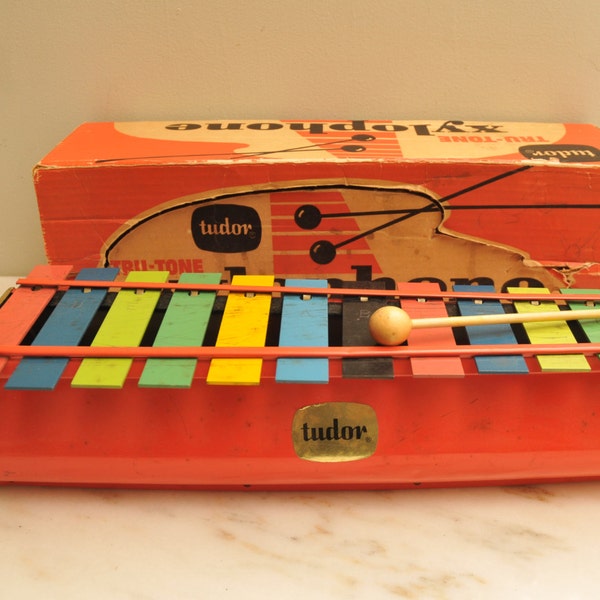 Mid Century Xylophone by Tutor Labels with Notes with BOX