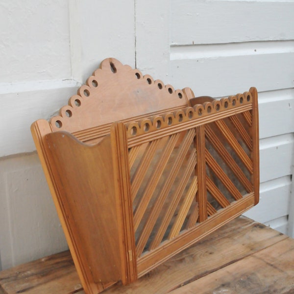 Vintage Victorian Wooden Rack for Newspaper