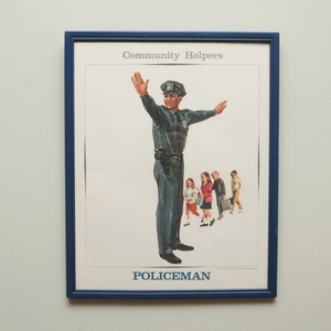 1960s Police Officer Print Standard Printing Company Framed - Etsy
