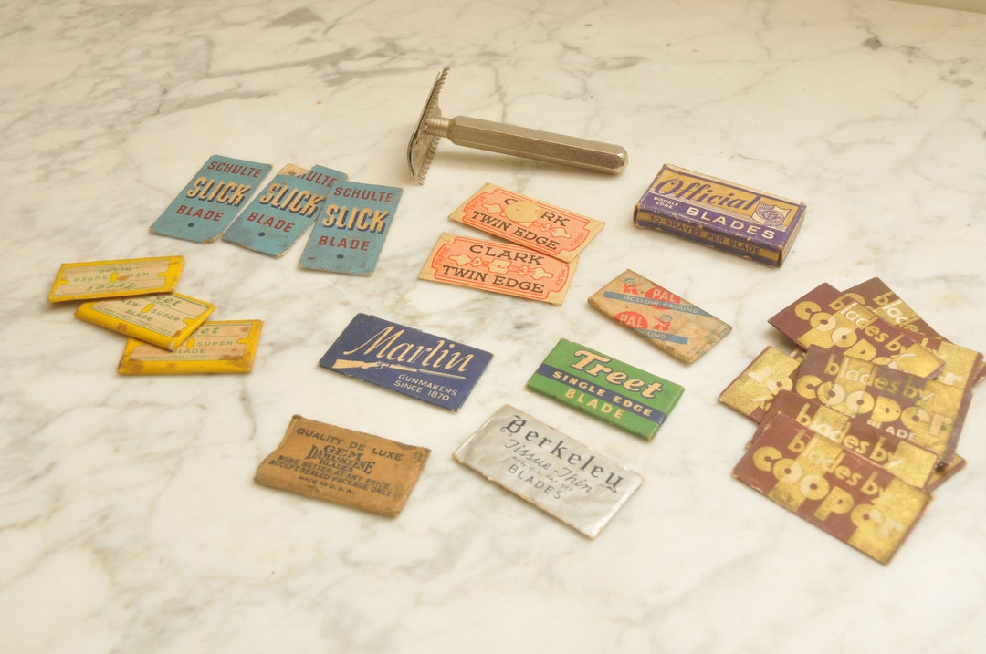 Antique Razor Blade Assortment With Razor and Box - Etsy