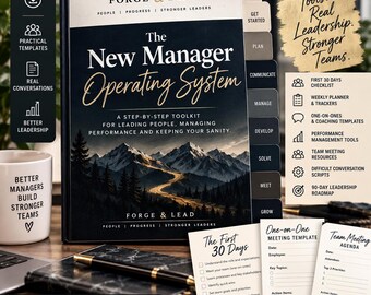 New Manager Operating System | Leadership Toolkit, Manager Planner & Coaching Templates | Digital Download