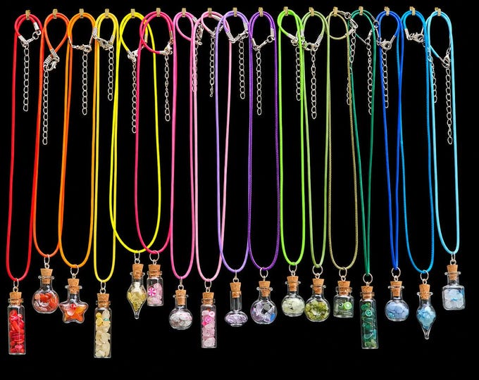 Handmade Mini Glass Potion Bottle 19.7-inch Necklaces