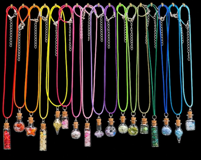 Handmade Mini Glass Potion Bottle 19.7-inch Necklaces