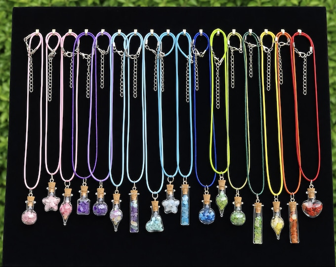Handmade Mini Glass Potion Bottle 20-inch Necklaces