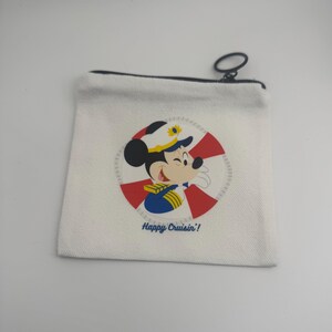 Mickey Cruise Münzgeldbörse – Reißverschlussetui aus Canvas, Reiseutensilien (11,5 cm B × 10,5 cm H)