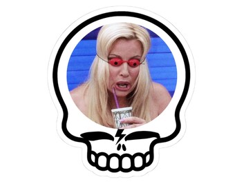 Skull Bolt Vinyl Sticker | Jennifer Coolidge Hot Dog Real Bad Meme