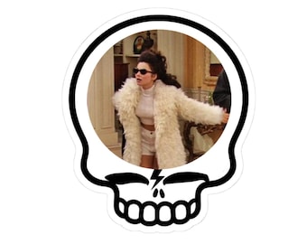 Vinylsticker met doodskop en bliksem | Fran Drescher Fine Nanny Meme