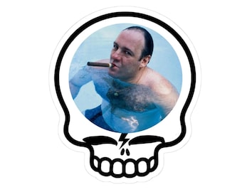 Skull Bolt Vinyl Sticker | Mob Boss Mafia Tony Cigar Pool