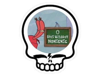 Skull Bolt Vinyl Sticker | Mr. Krabs Spongebob Nonsense Meme