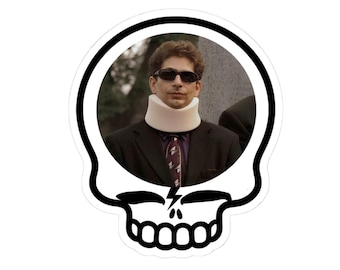 Skull Bolt Vinyl Sticker | Christopher Moltisanti Mob Jersey Italian Neck Brace Meme