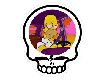 Skull Bolt Vinyl Sticker | Homer Cruising THC
