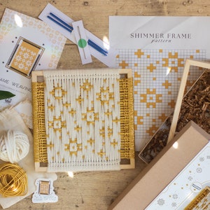 Shimmer: Weave by Number. Frame Weaving Kit. Supplies + Instructions.