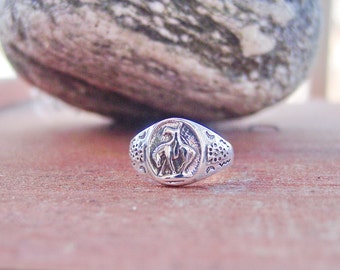 Vintage End Of The Trail Horse Ring Equestrian Native American Indian Horse Sterling Silver .925 Ring Jewelry Old New Stock Rare