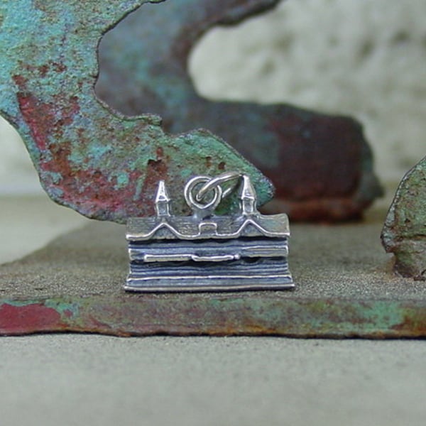 Vintage Horse Racing Churchill Downs Twin Spires Grandstand Sterling Silver Charm or Pendant Rare