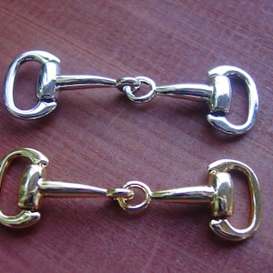 EQUESTRIAN Horse Decorative Snaffle Bit Buckle set of 2 Pieces Silver and Gold Now Available