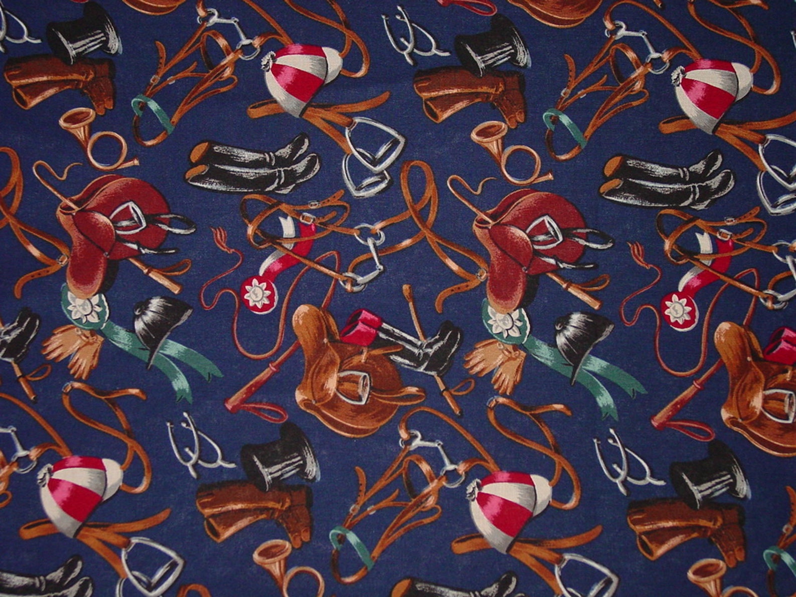 Robert Kaufman Equestrian Fabrics Horse Riding Tack Navy Blue Etsy