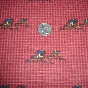 Fox Horse Hunt Scene Equestrian Fabric OOP Anju Woodbridge New York Rare & OOP Blue New image 5