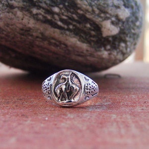 Vintage End Of The Trail Horse Ring Equestrian Native American Indian Horse Sterling Silver .925 Ring Jewelry Old New Stock Rare image 4