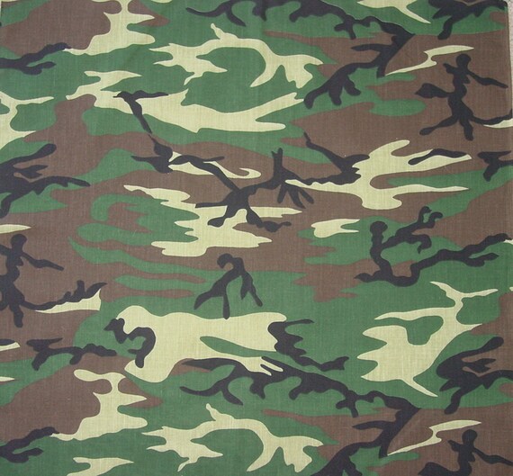 Vintage Camo Camouflage Bandana Head Bands Brand New Made in