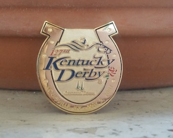 Kentucky Derby Horseshoe Brooch Pin, Equestrian Jewelry, Horse Racing Jewelry, Horse Lover Jewelry, Equestrian Pin