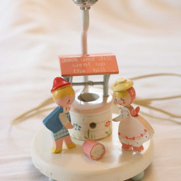 Vintage Irmi Jack and Jill Lamp Nightlight Nursery Decor 1965