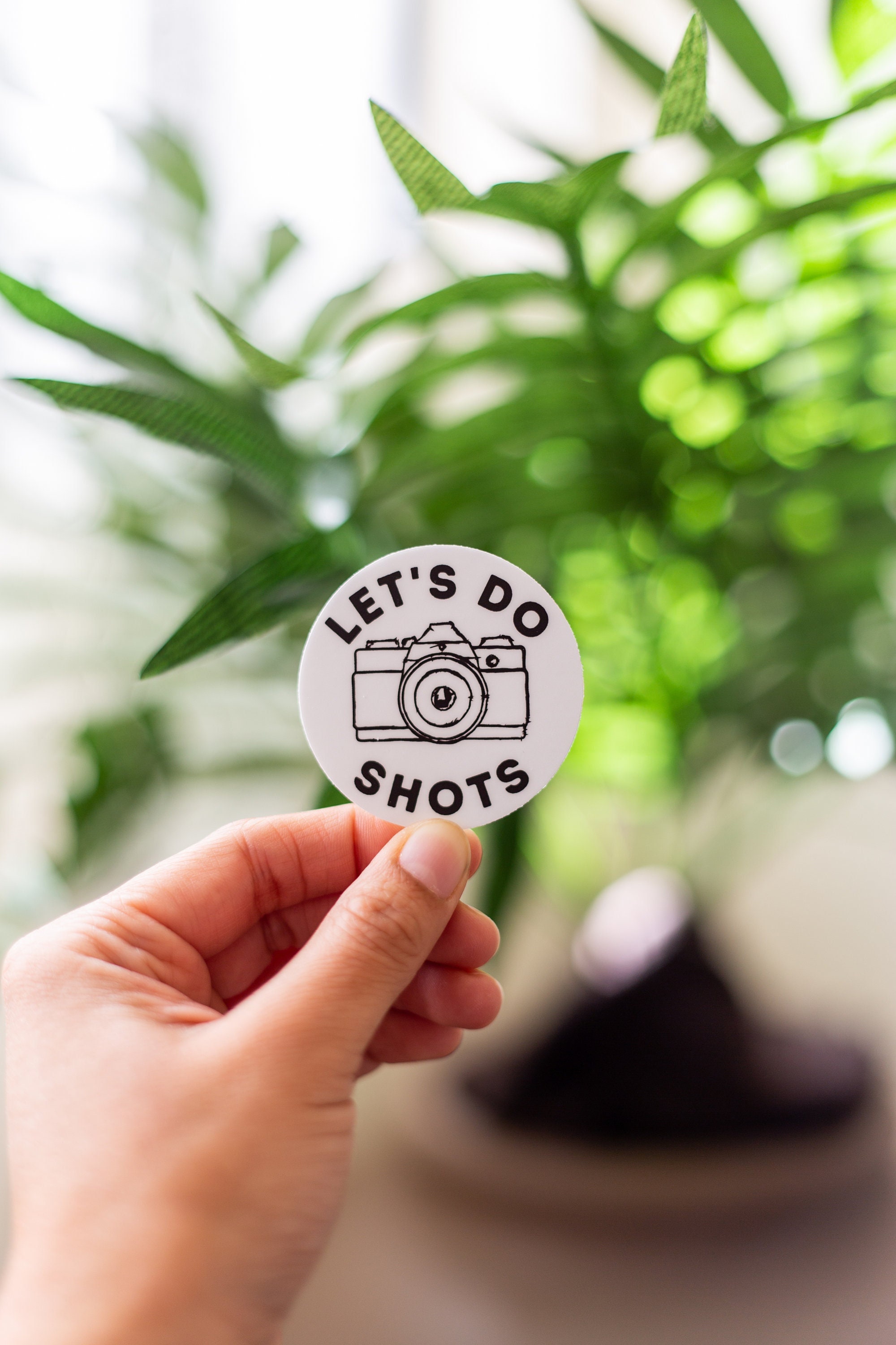 Let's Do Shots Camera Sticker - Funny Matte Vinyl Sticker