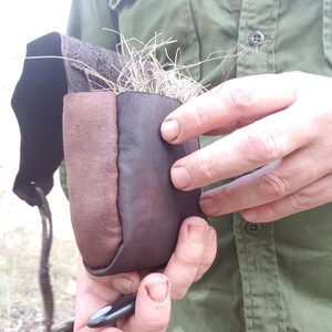 Kangaroo Tail Tinder Pocket Pouch Flint & Steel Kit