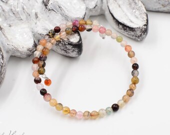 Rainbow Agate Stone Bracelet, Multicolor Stacking Bracelet, Memory Wire Bracelet, Womens Gift, Stocking Stuffer, Natural Multicolor Bangle,