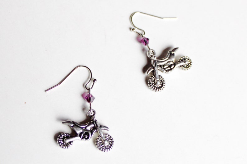 Purple Dirt Bike Earrings Etsy
