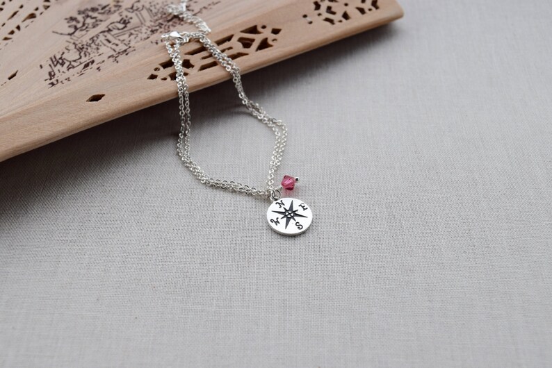 Dainty Silver Compass Bracelet with a Genuine Swarovski Etsy