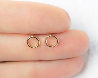 Open Circle Earrings, Gold Circle Studs, Minimalist Earrings, Circle Earrings, Dainty Earrings, Stud Earrings