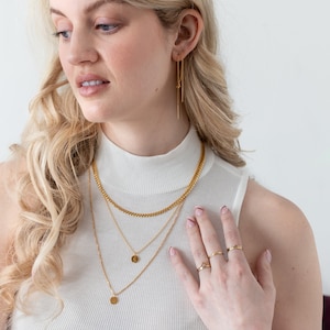 Gold Panzerkette: 3,5 mm Sterling Silber Minimalistische Kette