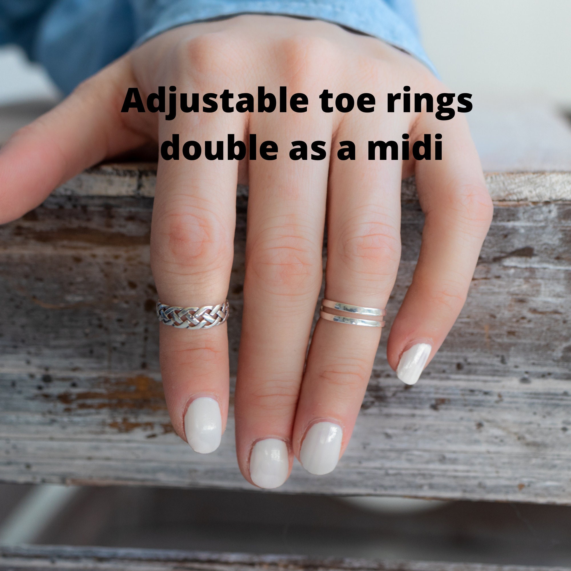 Buy silver toe rings adjustable toe rings pair indian bichiya real silver  feet