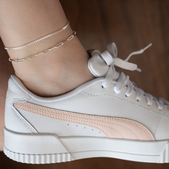 Dainty silver anklet hot sale