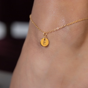 Tobillera con inicial de oro / Tobillera con letra / Tobillera con inicial de oro / Tobillera personalizada / Tobillera con nombre / Inicial de tobillera de oro / Tobillera con una letra