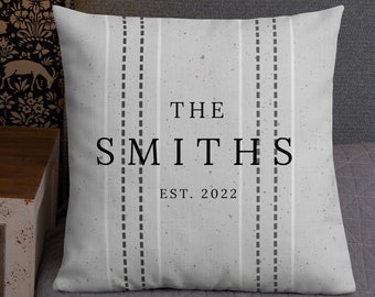 Personalized Family Name Pillow | Custom Last Name Premium Throw Pillow | Housewarming | Wedding Anniversary Gift | New Home Decor Christmas