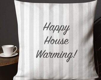 Happy Housewarming Throw Pillow | Housewarming Gift | New Home Gift | Home Decor | First Home | Realtor Closing Gift | Premium Throw Pillow
