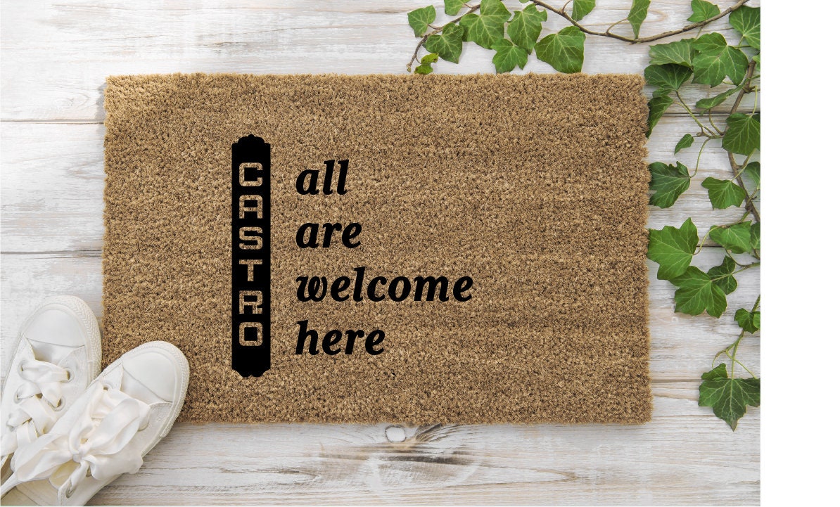 San Francisco SF Castro All Are Welcome Here Doormat | Welcome Mat ...