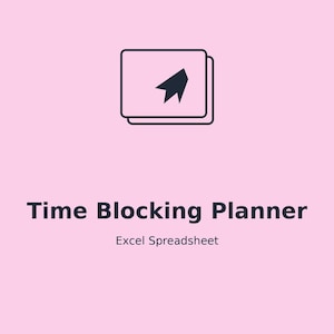 Time Blocking Planner Spreadsheet | Digital Daily Schedule Excel Template | Time Management | Instant Download