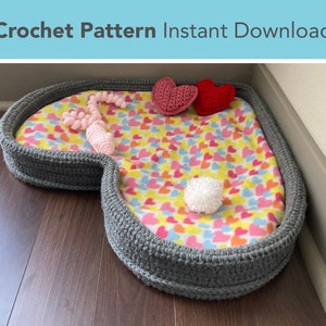 Giant Heart Cat Bed Crochet Pattern | Instant Download PDF Pet Bed Crochet Pattern