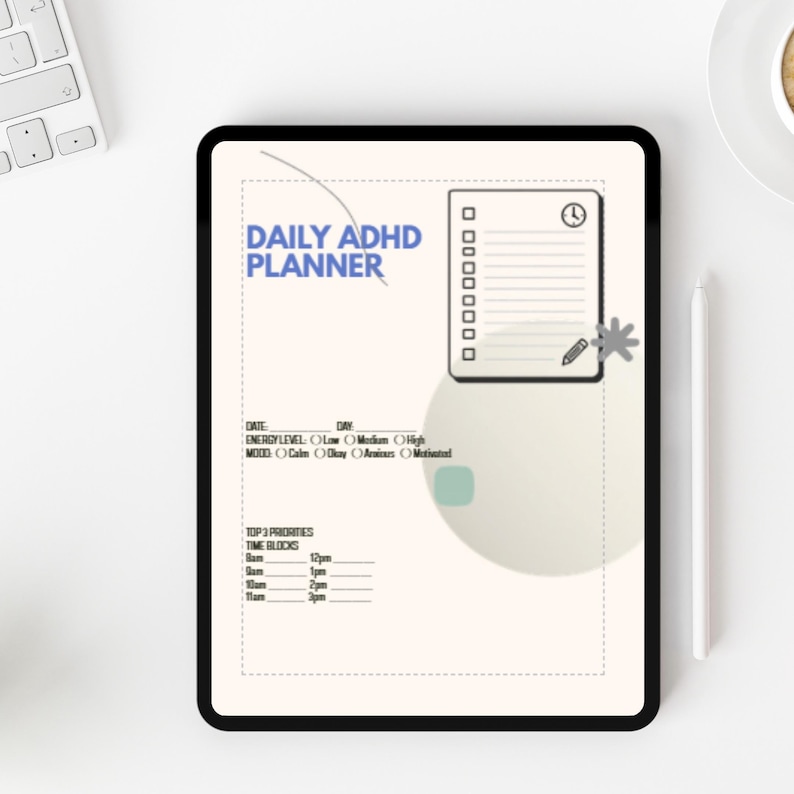 ADHD Planner for Adults | ADHD Digital Planner | Executive Function ...